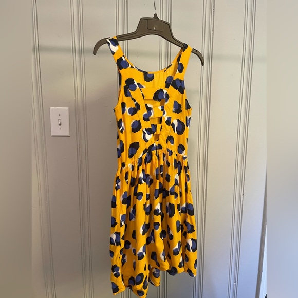 Topshop Yellow and Blue Leopard Print Dress - Picture 2 of 6